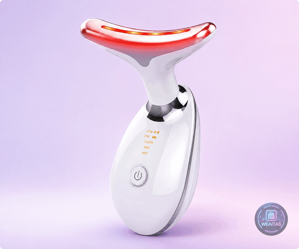 LumiGlow Pro™ - Masajeador Facial y Cuello con LED Antiedad
